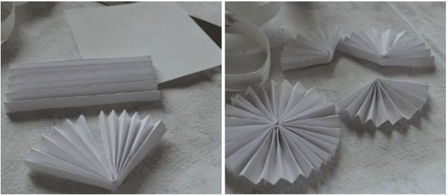 Снежинки веером из бумаги