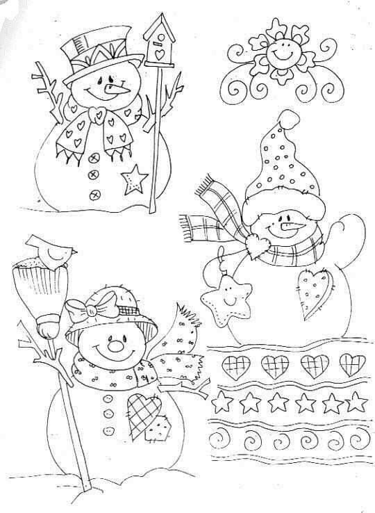 Новогодние трафареты Снеговик