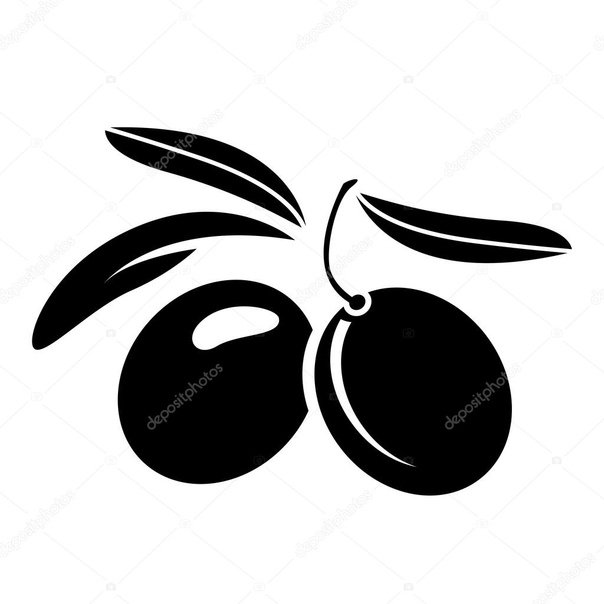 Оливки вектор чб