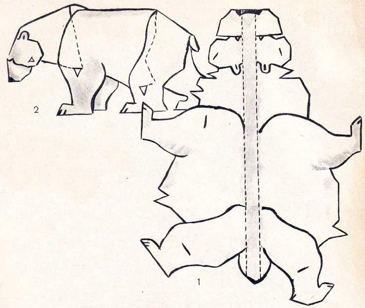 Животное из бумаги объёмное