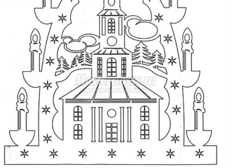 Вытынанки на окна новогодние