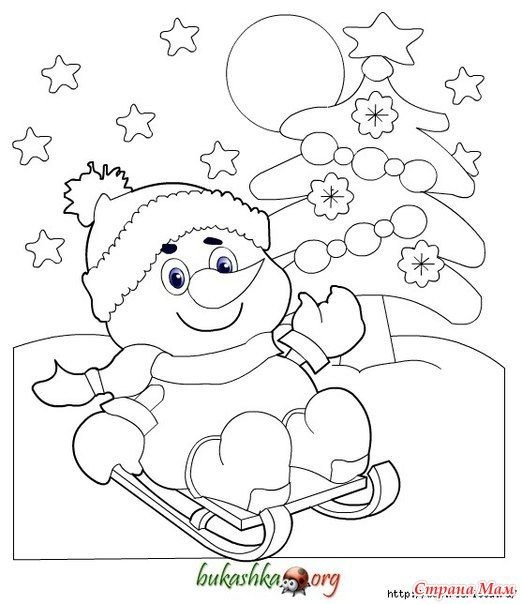 Новогодние разукрашки для детей