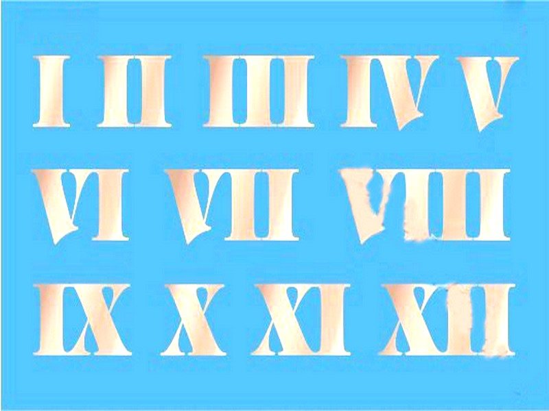 Римские цифры трафарет для часов