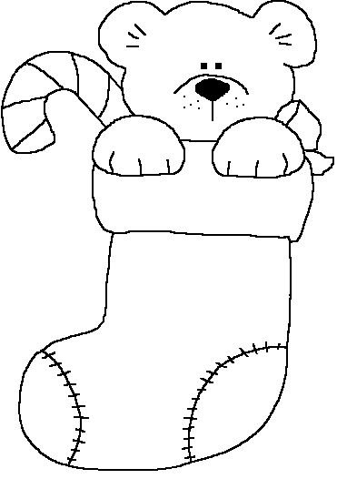 Новогодние носочки трафарет