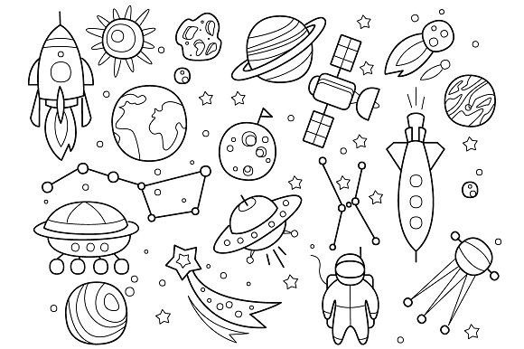Космос раскраска для детей