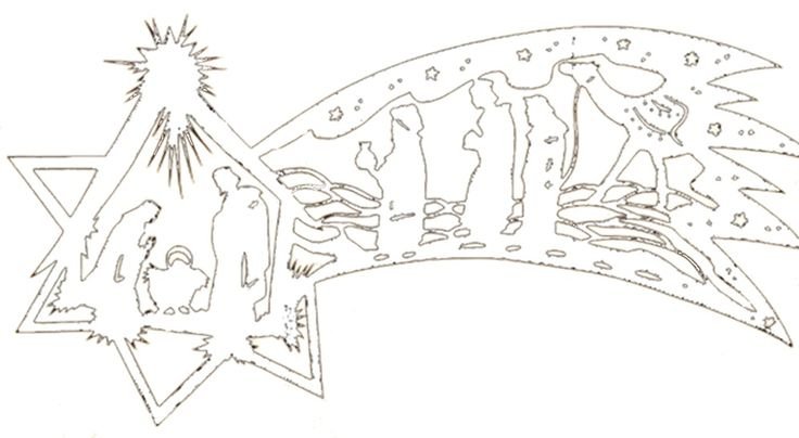 Рождественский вертеп трафареты на окна