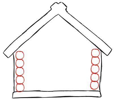 Домик шаблон для рисования