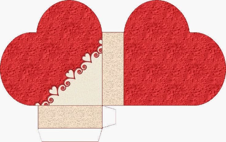 Трафарет коробочки в виде сердца