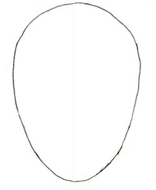 Овал лица карандашом