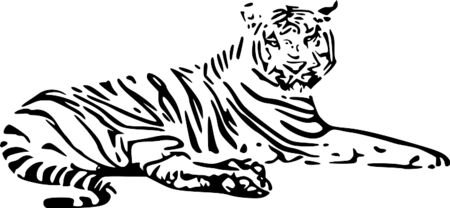 Белый тигр наклейка
