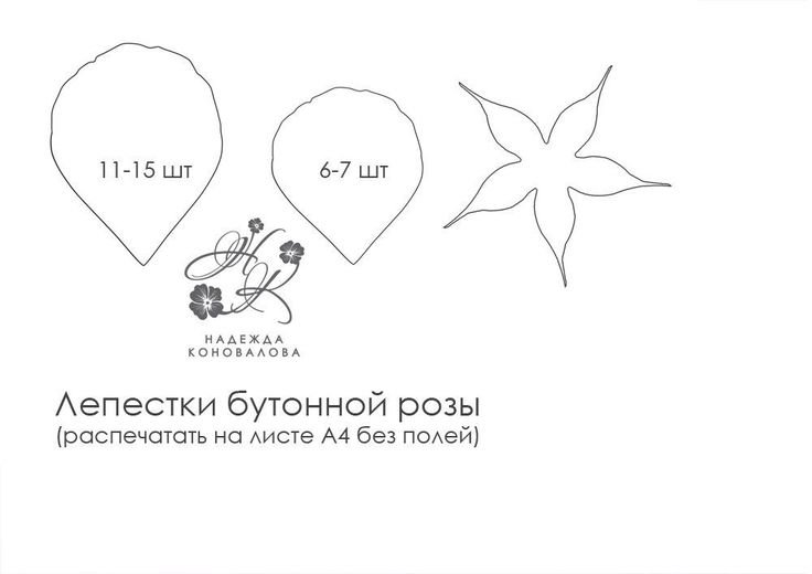 Чашелистик для розы из фоамирана шаблон