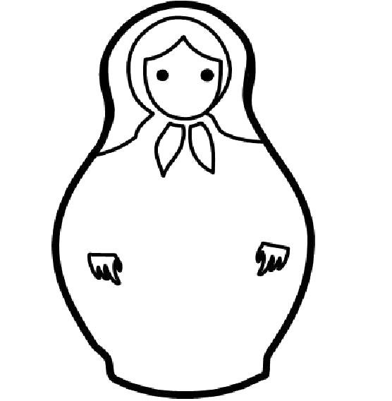 Матрешка раскраска для малышей