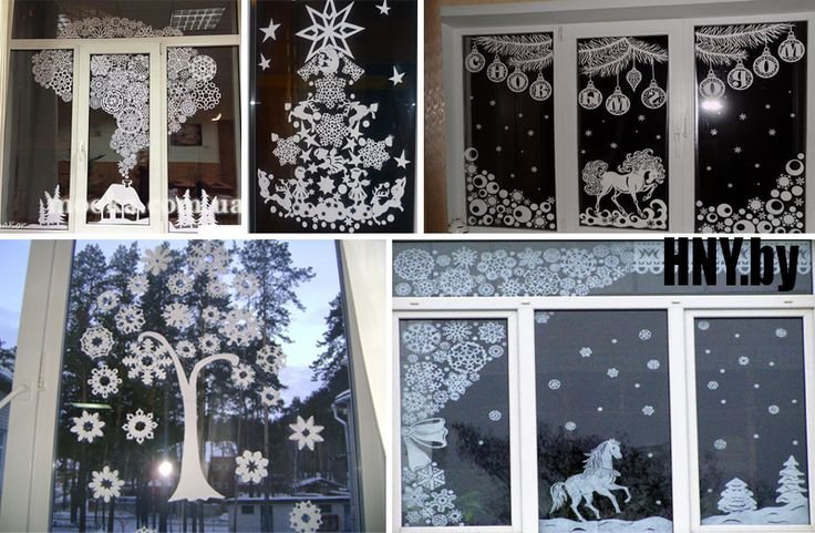 Снежинки из бумаги на окна