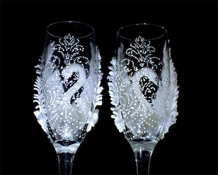 Роспись бокалов на свадьбу