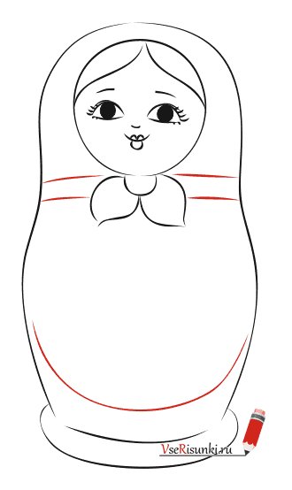 Рисование матрешки