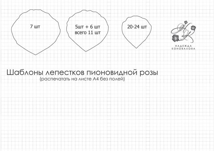 Шаблон для пионовидной розы из фоамирана