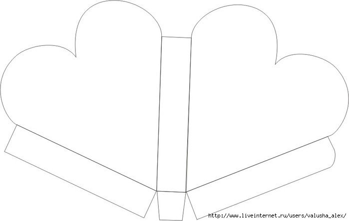 Трафарет коробочки в виде сердца