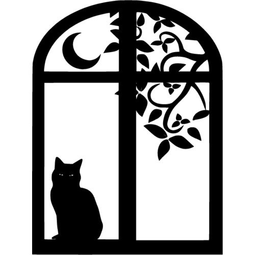Силуэт кота на окне