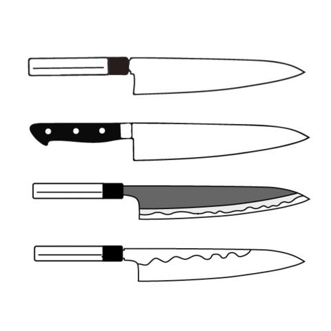 Эскизы кухонных ножей