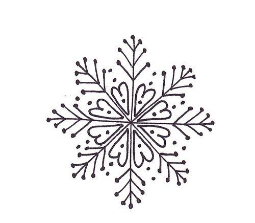 Снежинки карандашом