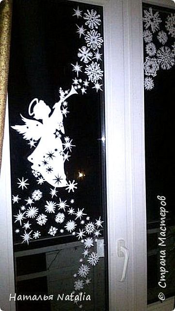 Украшение окон к новому году