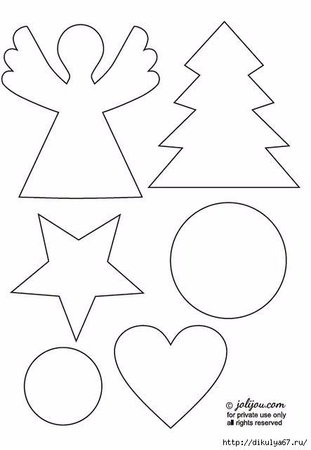 Трафареты для елочных игрушек из фетра