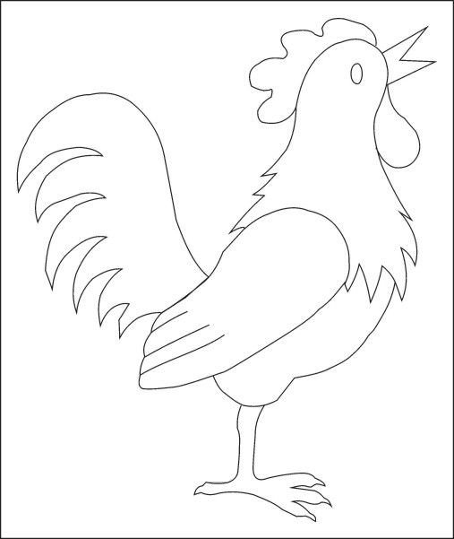 Трафарет петушка для раскрашивания