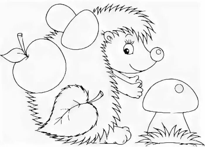 Картинка Ёжика для детей раскраска