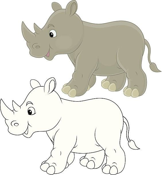 Носорог раскраска для детей