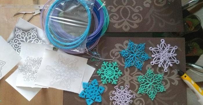 Снежинки для 3д ручки