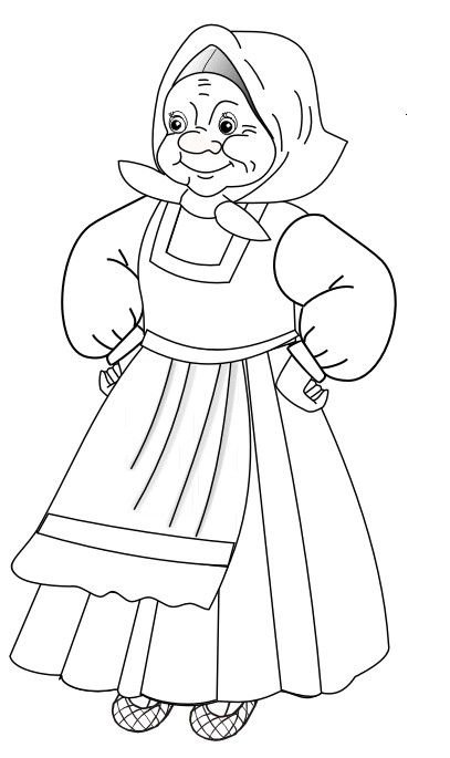 Бабушка раскраска для детей