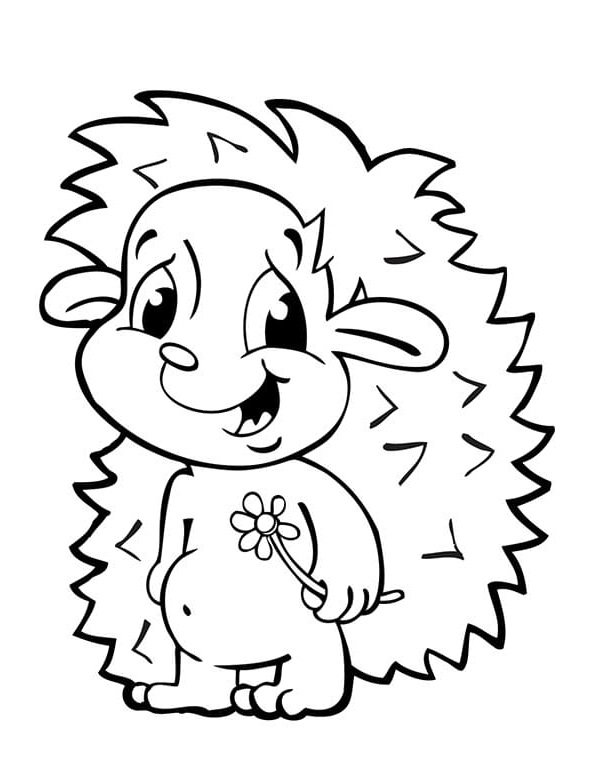 Ежик раскраска для малышей