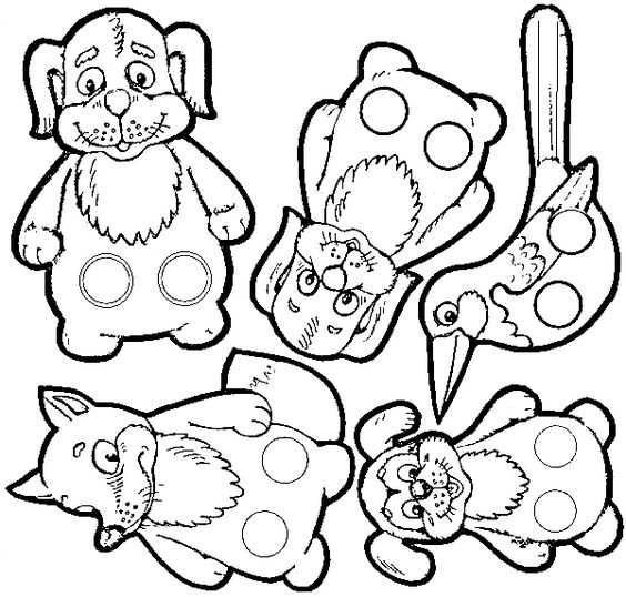 Пальчиковые игрушки из картона