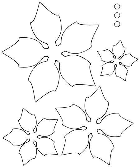 Шаблон цветка пуансетии