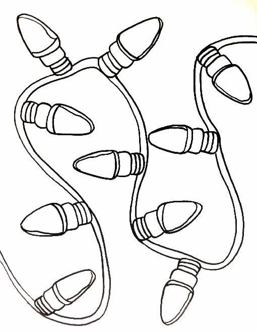 Новогодняя гирлянда раскраска для детей