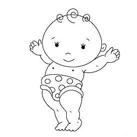 Раскраска стоящий младенец