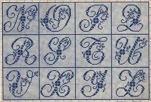Монограмма вышивка крестом алфавит