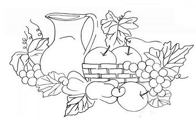 Ваза с фруктами раскраска