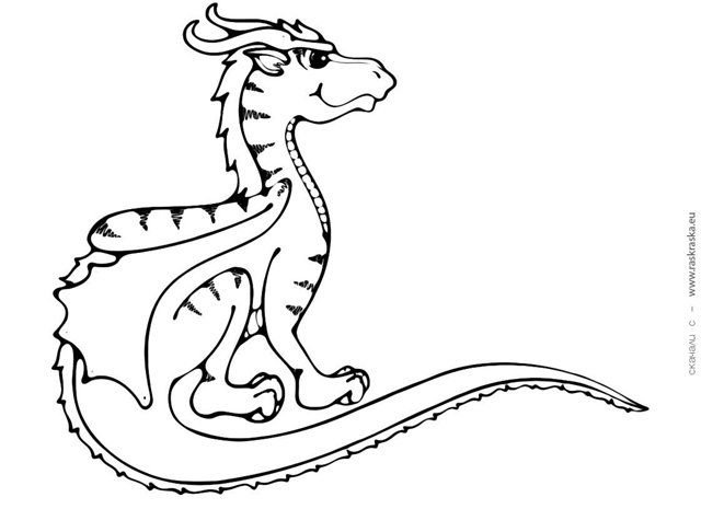 Дракон раскраска для детей