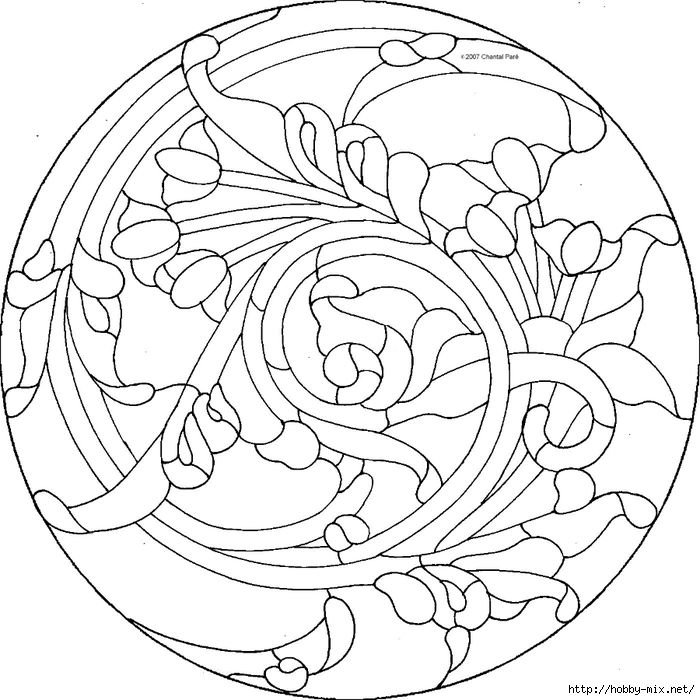 Витраж круглый узоры