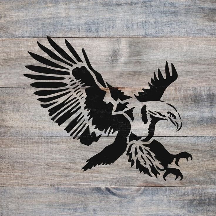 Трафарет орла для резьбы по дереву