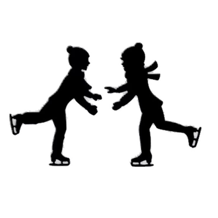 Силуэт детей фигуристов