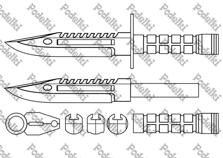 Нож m9 Bayonet чертеж