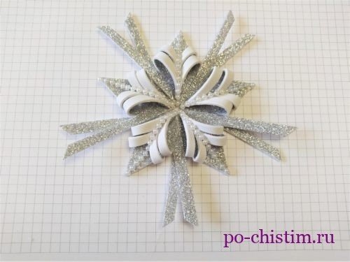 Снежинка из фоамирана мастер класс