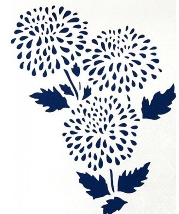 Трафарет хризантемы для вырезания