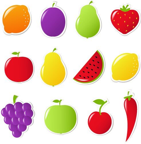 Фрукты для аппликации цветные