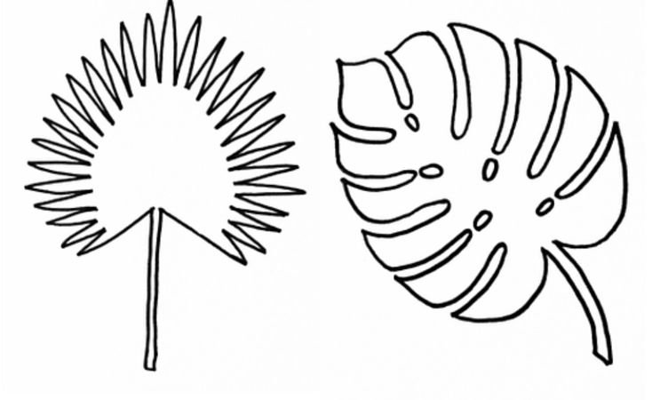 Листья тропические трафарет для вырезания