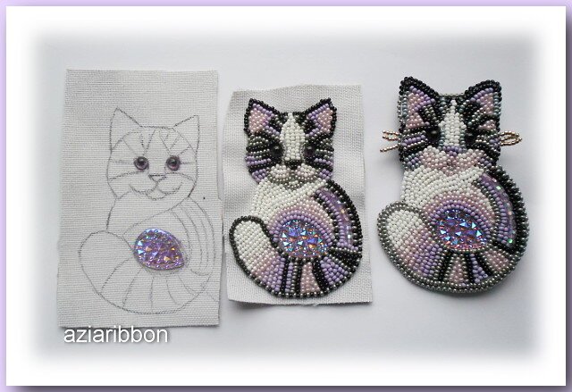 Брошь из бисера схема