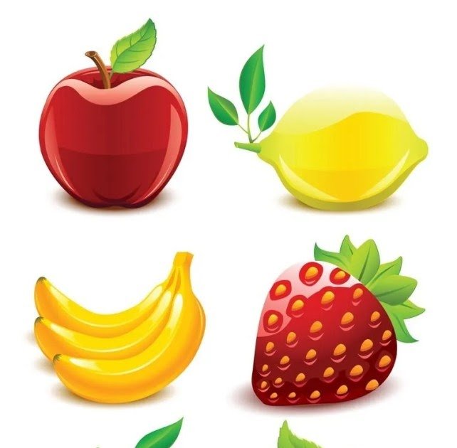 Цветные фрукты для детей