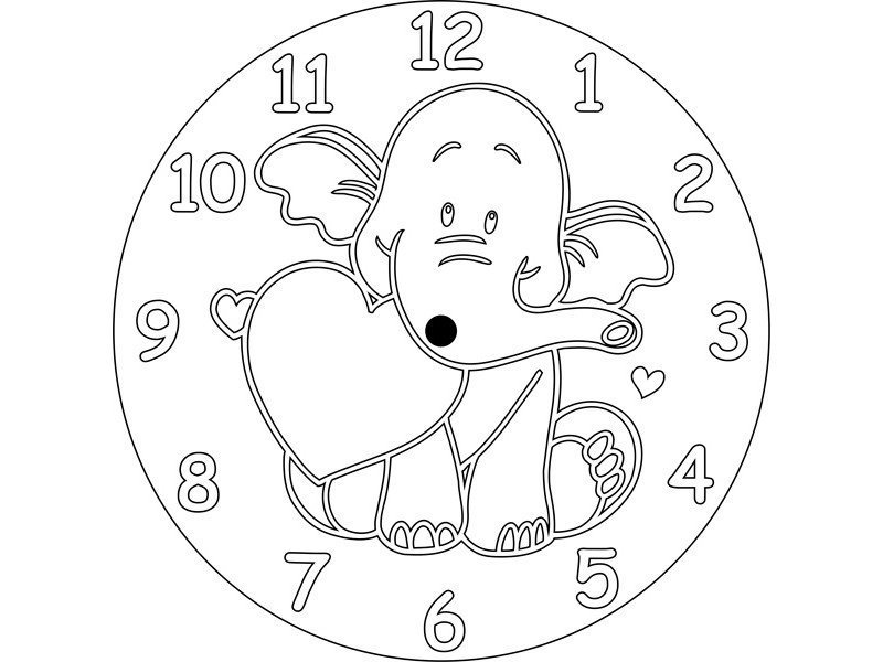 Трафарет часов для детей